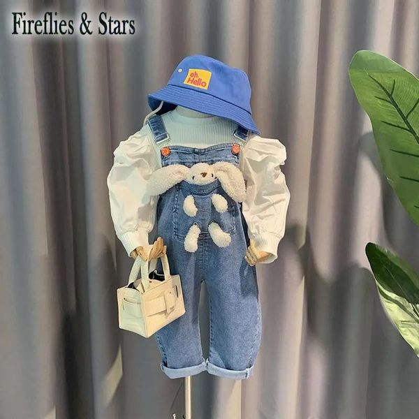 jumpsuits spring autumn girls denim overall baby one piece kids children clothes fashion front pocket doll patch 1 to 6 yrs, Blue 
jumpsuits spring autumn girls denim overall baby one piece kids children clothes fashion front pocket doll patch 1 to 6 yrs, Blue