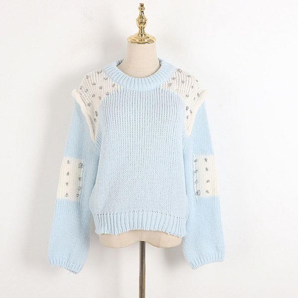 women's sweaters luxury designer brand pullovers for women causel o neck beaded diamond knitted sweater, White;black
women's sweaters luxury designer brand pullovers for women causel o neck beaded diamond knitted sweater, White;black