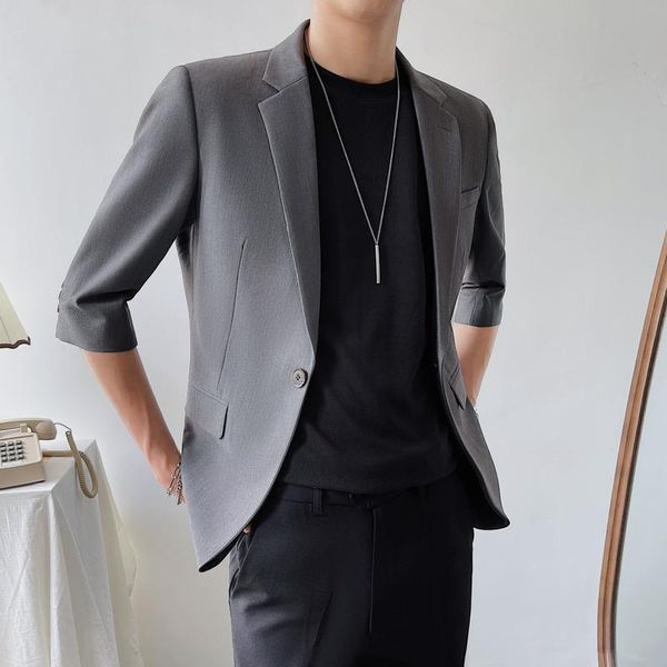 men's suits & blazers summer thin short-sleeved blazer men fashion business society mens suit jacket british style dress s-3xl, White;black
men's suits & blazers summer thin short-sleeved blazer men fashion business society mens suit jacket british style dress s-3xl, White;black
