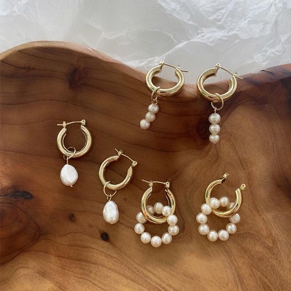 hoop & huggie elegant pearl pendant earrings lady fashion freshwater charm small chunky ear jewelry gift, Golden;silver
hoop & huggie elegant pearl pendant earrings lady fashion freshwater charm small chunky ear jewelry gift, Golden;silver