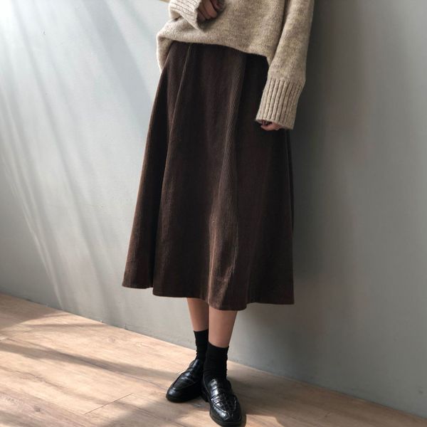 new high 2021 waist pure color autumn a-line corduroy thick long chic women casual skirt faldas jupe femme saia q2db, Black
new high 2021 waist pure color autumn a-line corduroy thick long chic women casual skirt faldas jupe femme saia q2db, Black