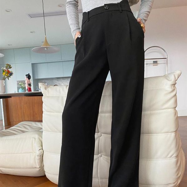 women's pants & capris vintage women suit high waist asymmetric loose solid color office lady wide leg 2021 spring korean style trouser, Black;white
women's pants & capris vintage women suit high waist asymmetric loose solid color office lady wide leg 2021 spring korean style trouser, Black;white
