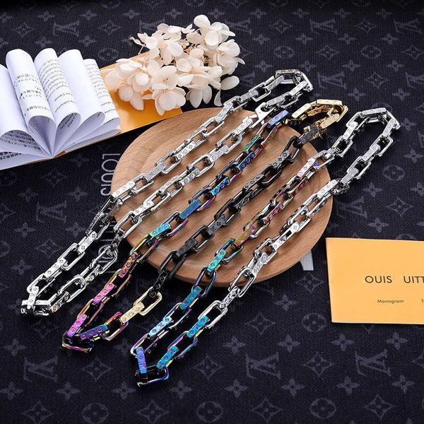 chains bamboo bracelet titanium steel quenched cuba macaron colorful necklace fashion jewelry men and women do not fade, Silver
chains bamboo bracelet titanium steel quenched cuba macaron colorful necklace fashion jewelry men and women do not fade, Silver