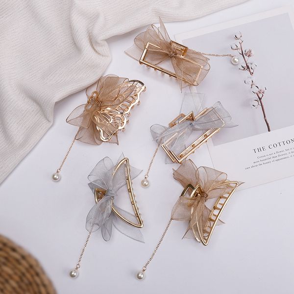 net yarn bowknot clamps pearl tassel grasping headdress hair accessories back head fashion plate hair jewelry new shark clip claw, Slivery;golden
net yarn bowknot clamps pearl tassel grasping headdress hair accessories back head fashion plate hair jewelry new shark clip claw, Slivery;golden