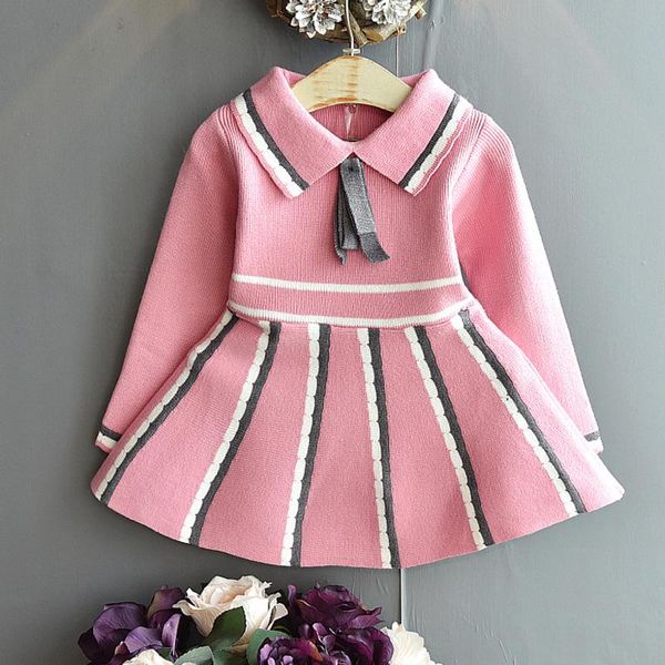 girl's dresses girls sweater dress autumn winter lapel collar striped bow princess party warm kids clothes for 2-6y, Red;yellow
girl's dresses girls sweater dress autumn winter lapel collar striped bow princess party warm kids clothes for 2-6y, Red;yellow