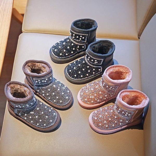 girls snow boots 2021 winter new style children flocking thickening short boots foreign atmosphere baby pearl water drill big co, Black;grey
girls snow boots 2021 winter new style children flocking thickening short boots foreign atmosphere baby pearl water drill big co, Black;grey