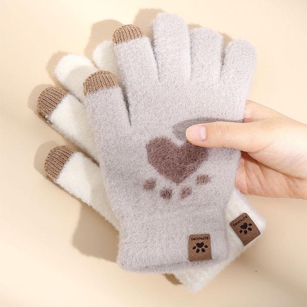 sports gloves 1pair women winter acrylic touch screen cat claw autumn hand warmer thicken full fingered wool knitted short wrist glove, Black
sports gloves 1pair women winter acrylic touch screen cat claw autumn hand warmer thicken full fingered wool knitted short wrist glove, Black