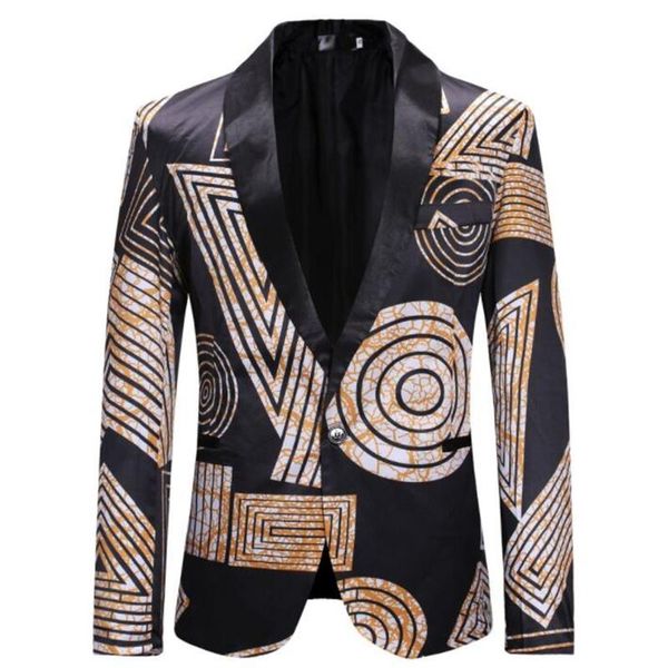 men's suits & blazers one button small suit jacket autumn and winter fashion personality printing casual single row clothing black, White;black
men's suits & blazers one button small suit jacket autumn and winter fashion personality printing casual single row clothing black, White;black