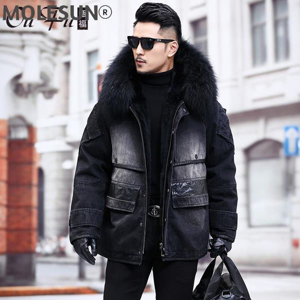 men's leather & faux akoosun denim jacket men winter 2021 clothiing real raccoon fur coat hooded parkas jeans jackets man hommes veste, Black
men's leather & faux akoosun denim jacket men winter 2021 clothiing real raccoon fur coat hooded parkas jeans jackets man hommes veste, Black