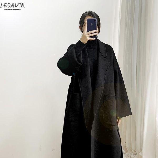 women's wool & blends 2021 black woolen coat long autumn and winter thickened temperament loose thin ladies
women's wool & blends 2021 black woolen coat long autumn and winter thickened temperament loose thin ladies