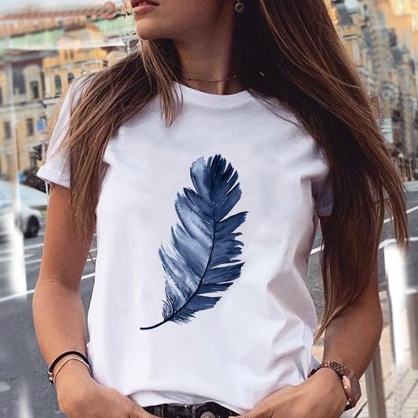 women's t-shirt women t-shirts 90s feather watercolor fashion cartoon summer graphic print female stylish t shirt girl tee, White
women's t-shirt women t-shirts 90s feather watercolor fashion cartoon summer graphic print female stylish t shirt girl tee, White