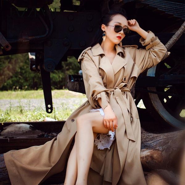 women's trench coats jazzevar 2021 autumn high fashion x-long casual coat female oversized double breasted loose clothing, Tan;black
women's trench coats jazzevar 2021 autumn high fashion x-long casual coat female oversized double breasted loose clothing, Tan;black