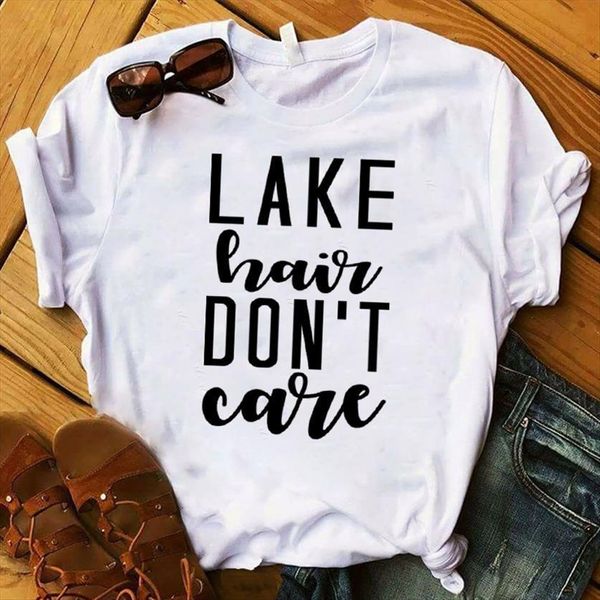 lake hair dont care printed womens short sleeve tee female clothes graphic, White
lake hair dont care printed womens short sleeve tee female clothes graphic, White