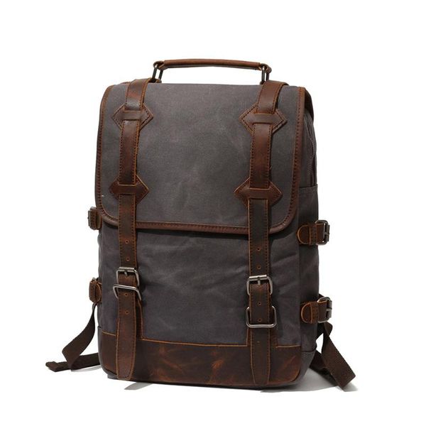 backpack outdoor waterproof men large capacity travel climbing bag waxed canvas vintage male rucksack european young school
backpack outdoor waterproof men large capacity travel climbing bag waxed canvas vintage male rucksack european young school