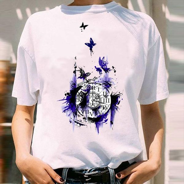 graphic watercolor butterfly vintage women cute short sleeve fashion print clothes tees t shirt, White
graphic watercolor butterfly vintage women cute short sleeve fashion print clothes tees t shirt, White