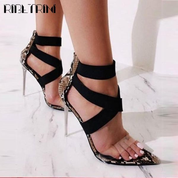 dress shoes ribetrini arrivals female open peep pointed toe elastic band thin high heels summer zipper snake print party women sandals, Black
dress shoes ribetrini arrivals female open peep pointed toe elastic band thin high heels summer zipper snake print party women sandals, Black