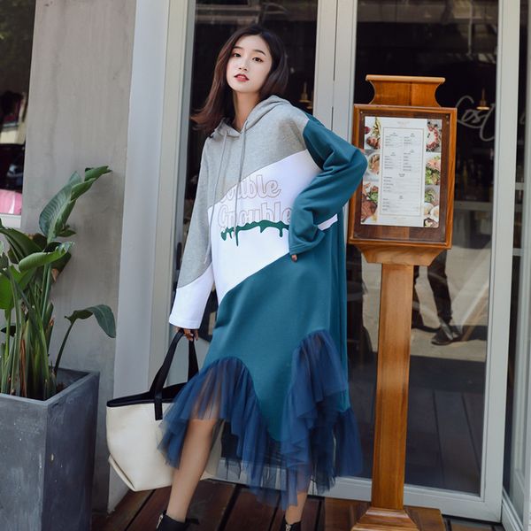 2021 new streetwear hoodie women asymmetrical sweatshirt mesh patchwork colorblock long midi autumn gcsu, Black;gray
2021 new streetwear hoodie women asymmetrical sweatshirt mesh patchwork colorblock long midi autumn gcsu, Black;gray