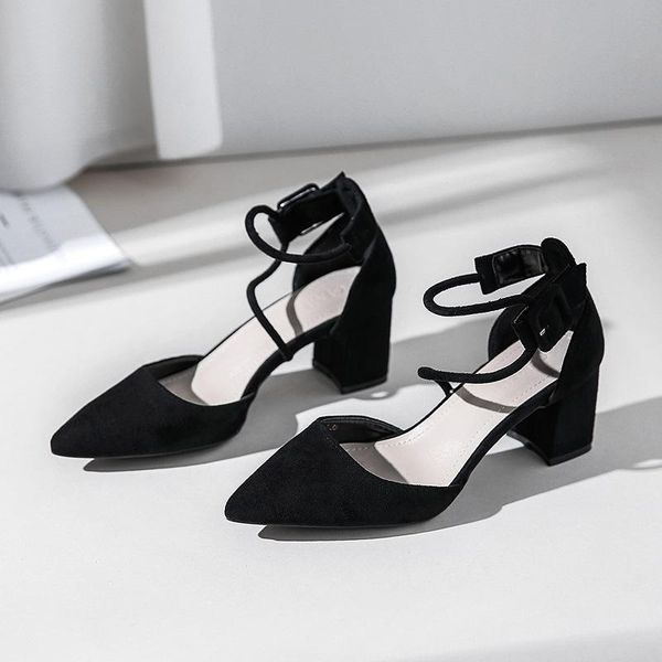 sandals summer point high heels women's square head thick heel slippers roman party dress shoes zapatillas mujer, Black
sandals summer point high heels women's square head thick heel slippers roman party dress shoes zapatillas mujer, Black