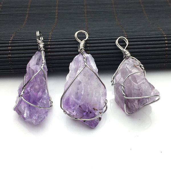 irregular natural purple crystal stone silver plated handmade pendant necklaces for women girl party decor jewelry
irregular natural purple crystal stone silver plated handmade pendant necklaces for women girl party decor jewelry