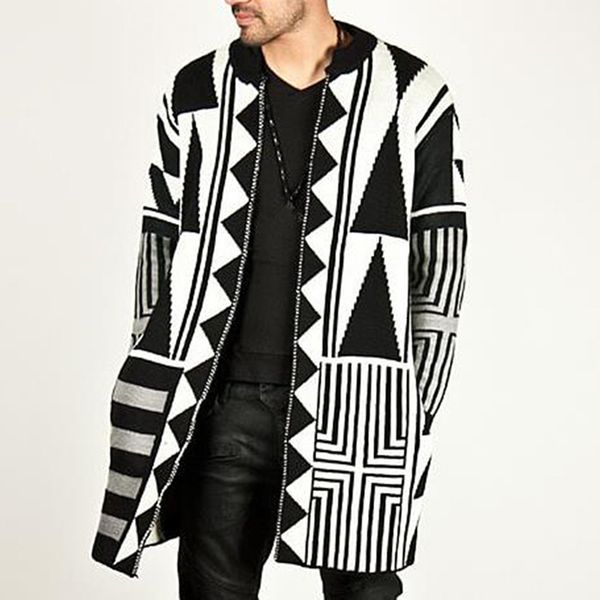 men's sweaters autumn winter hip hop streetwear sweater black and white splicing cardigan men coat clohing lxmt, White;black
men's sweaters autumn winter hip hop streetwear sweater black and white splicing cardigan men coat clohing lxmt, White;black