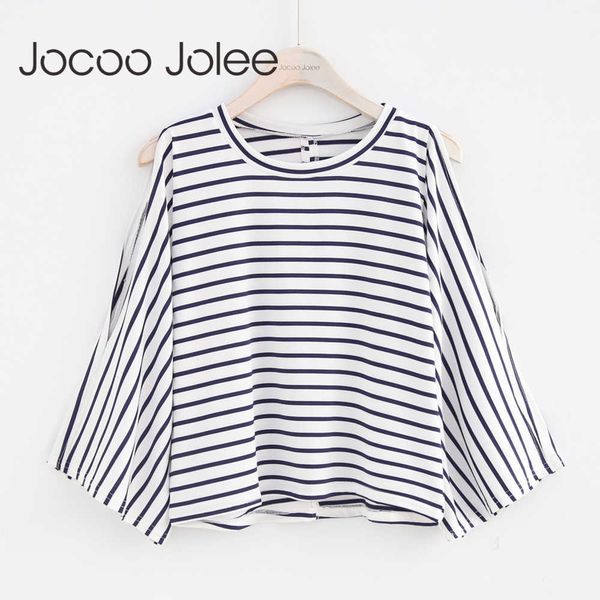 jocoo jolee casual striped t-shirt for women back hollow out t-shirts with strapless long sleeves o-neck women pullovers 210619, White
jocoo jolee casual striped t-shirt for women back hollow out t-shirts with strapless long sleeves o-neck women pullovers 210619, White