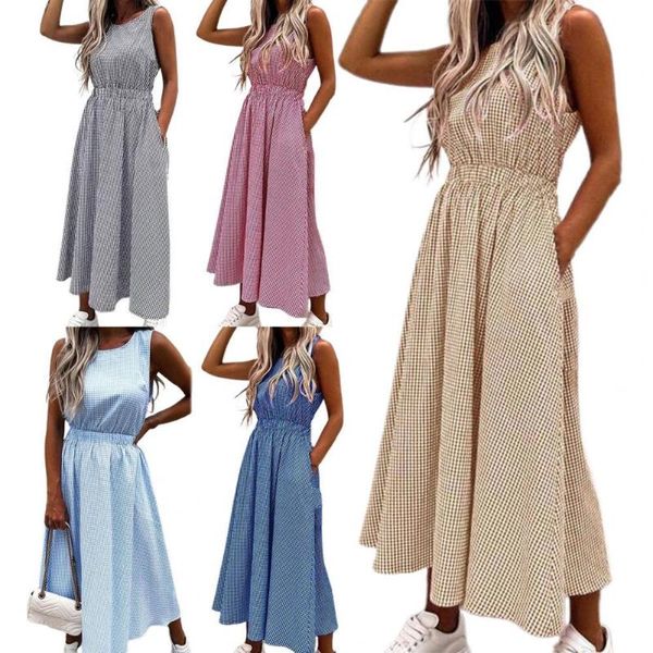 casual dresses hollow out sleeveless long women elegant pocket back o neck party dress summer fashion plaid print lady dress2021, Black;gray
casual dresses hollow out sleeveless long women elegant pocket back o neck party dress summer fashion plaid print lady dress2021, Black;gray