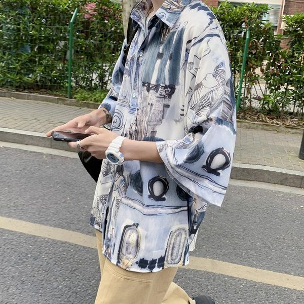 men's casual shirts vintage aesthetic graphic short sleeve button up shirt cardigan blouse for men women harajuku clothes alt clothing, White;black
men's casual shirts vintage aesthetic graphic short sleeve button up shirt cardigan blouse for men women harajuku clothes alt clothing, White;black