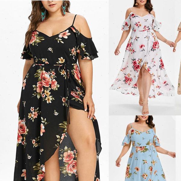 plus size women casual short sleeve elegant dress cold shoulder boho flower print long dress sukienka vestidos 44 g7, Black;gray 
plus size women casual short sleeve elegant dress cold shoulder boho flower print long dress sukienka vestidos 44 g7, Black;gray