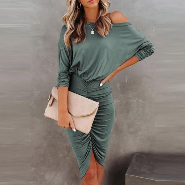casual dresses ladies slash neck bodycon party dress women elegant solid long sleeve shirring office female slim fitness 2021, Black;gray
casual dresses ladies slash neck bodycon party dress women elegant solid long sleeve shirring office female slim fitness 2021, Black;gray
