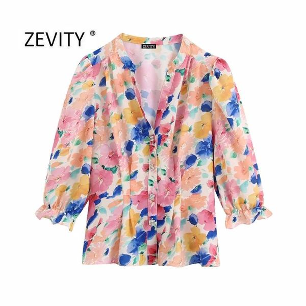women's blouses & shirts women elegant v neck flower print pleats smock blouse office ladies puff sleeve pearl buttons chic blusas ls6, White
women's blouses & shirts women elegant v neck flower print pleats smock blouse office ladies puff sleeve pearl buttons chic blusas ls6, White
