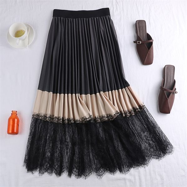 new spring autumn elegant patchwork lace skirt women vintage panelled striped high waist skirts slim pleated party skirts mw870 210315, Black
new spring autumn elegant patchwork lace skirt women vintage panelled striped high waist skirts slim pleated party skirts mw870 210315, Black