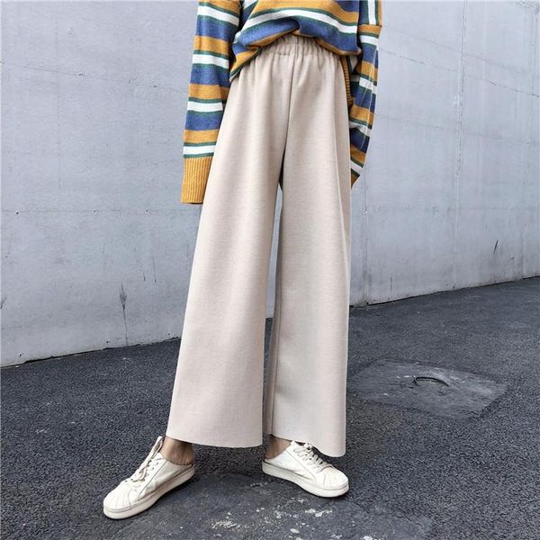 women's pants & capris women winter knitting trousers solid color high waist wide-leg good quality ankle-length female students cotton, Black;white
women's pants & capris women winter knitting trousers solid color high waist wide-leg good quality ankle-length female students cotton, Black;white