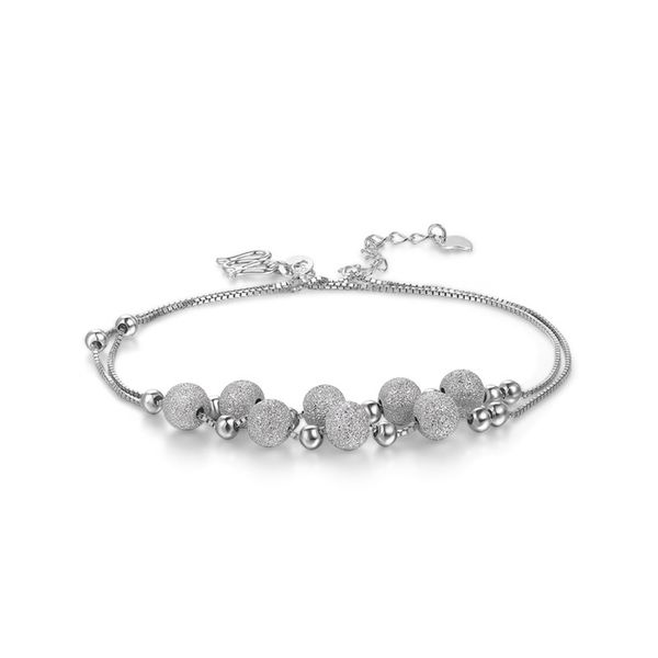 fun-beauty ladies s925 sterling silver summer accessories simple personality frosted beaded round bead anklet, Red;blue
fun-beauty ladies s925 sterling silver summer accessories simple personality frosted beaded round bead anklet, Red;blue