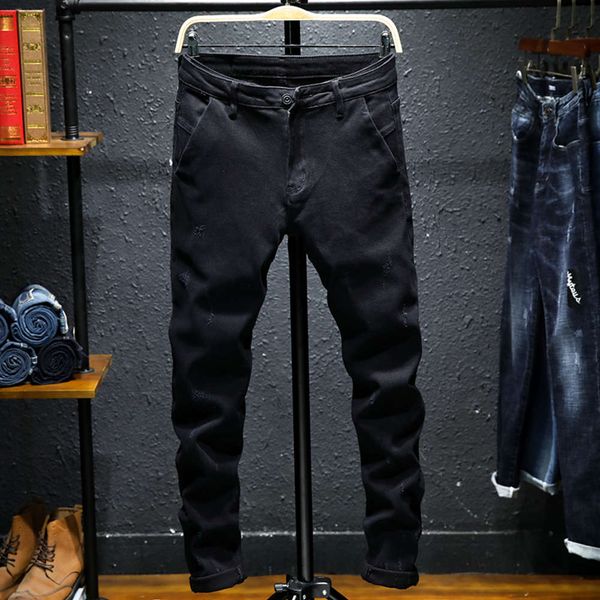 autumn pure black jeans slim fit youth leggings men's korean fashion personality hole wash pants, Blue
autumn pure black jeans slim fit youth leggings men's korean fashion personality hole wash pants, Blue