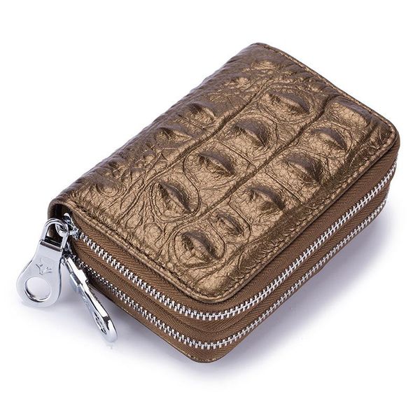 card holders fashion alligator pattern men women organ wallet double zipper holder genuine leather cowhide bank cards bag, Brown;gray
card holders fashion alligator pattern men women organ wallet double zipper holder genuine leather cowhide bank cards bag, Brown;gray