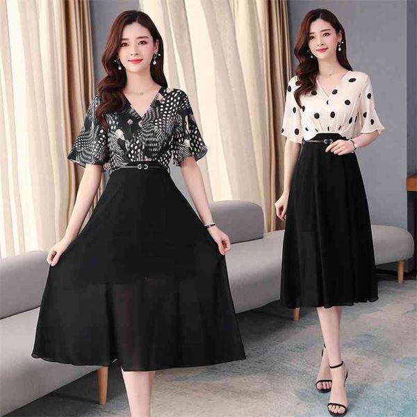vintage black dot print chiffon midi dress spring summer plus size runway elegant women bodycon party vestidos 210528, Black;gray
vintage black dot print chiffon midi dress spring summer plus size runway elegant women bodycon party vestidos 210528, Black;gray