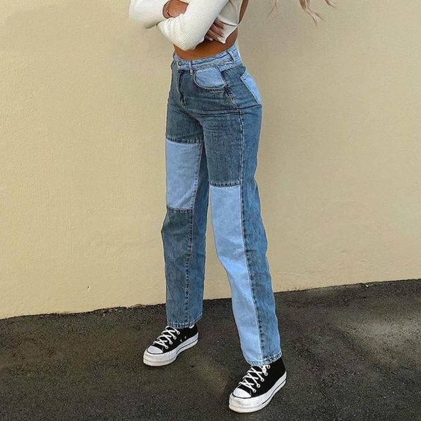 patchwork straight women's jeans baggy vintage high waist boyfriends mom y2k denim distressed streetwear 2020 female, Blue
patchwork straight women's jeans baggy vintage high waist boyfriends mom y2k denim distressed streetwear 2020 female, Blue