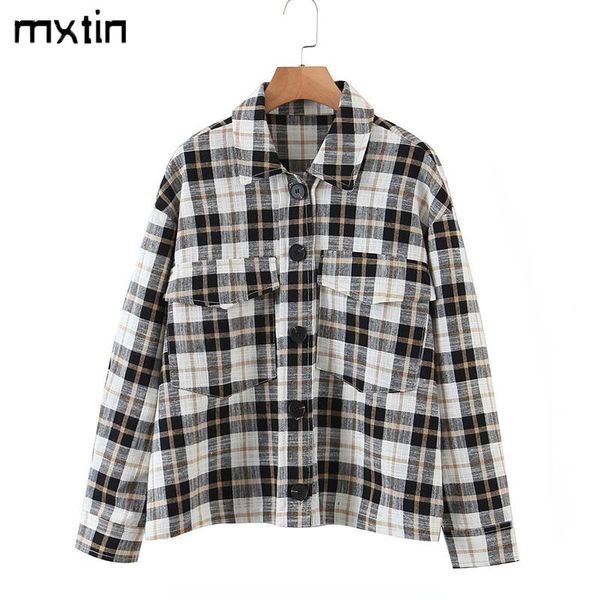 women's blouses & shirts mxtin 2021 women spring fashion plaid oversized pocket loose long sleeve casual shirt cute preppy style female, White
women's blouses & shirts mxtin 2021 women spring fashion plaid oversized pocket loose long sleeve casual shirt cute preppy style female, White