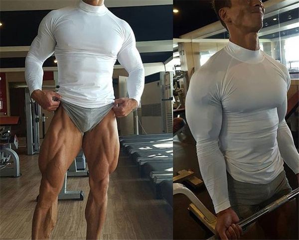 men's t-shirts compression outdoor turtleneck running shirt men bodybuilding long sleeve sportswear tight gym t-shirt fitness clothing, White;black
men's t-shirts compression outdoor turtleneck running shirt men bodybuilding long sleeve sportswear tight gym t-shirt fitness clothing, White;black