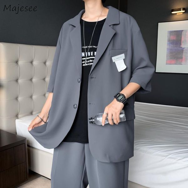 men's suits & blazers men simple single breasted loose korean style three quarter sleeve fashion vintage streetwear all-match casual c, White;black
men's suits & blazers men simple single breasted loose korean style three quarter sleeve fashion vintage streetwear all-match casual c, White;black