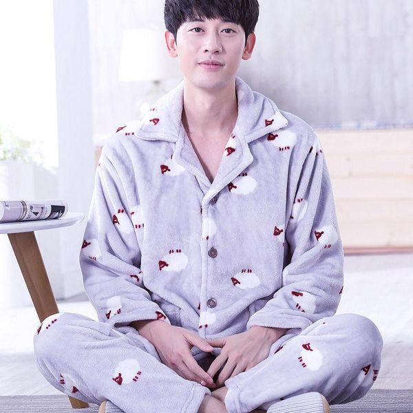 men's sleepwear men pajamas suit shirt&pants nightgown coral fleece pyjamas set homewear loose intimate lingerie robe 2pcs nightwear, Black;brown
men's sleepwear men pajamas suit shirt&pants nightgown coral fleece pyjamas set homewear loose intimate lingerie robe 2pcs nightwear, Black;brown
