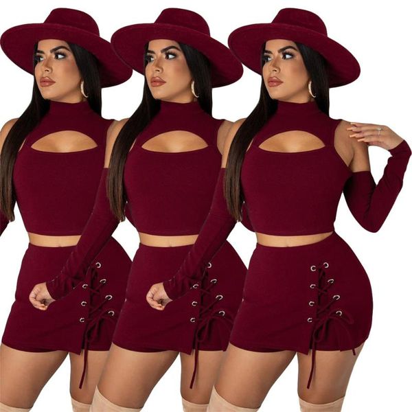 women's tracksuits 2 piece sets outfits women dew shoulder hollow turtleneck long sleeve solid color eyelet shorts suits wholesale, Gray
women's tracksuits 2 piece sets outfits women dew shoulder hollow turtleneck long sleeve solid color eyelet shorts suits wholesale, Gray