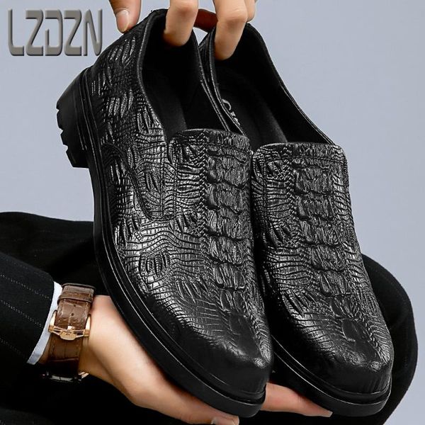 men's genuine leather shoes men's casual crocodile pattern business suits derby lok fu trendy shoes all-match without laces, Black
men's genuine leather shoes men's casual crocodile pattern business suits derby lok fu trendy shoes all-match without laces, Black