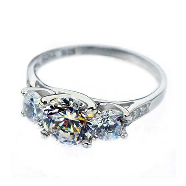three stones brilliant 1.7ct round cut d color moissanite platinum 950 ring for women white gold wedding jewelry, Slivery;golden
three stones brilliant 1.7ct round cut d color moissanite platinum 950 ring for women white gold wedding jewelry, Slivery;golden