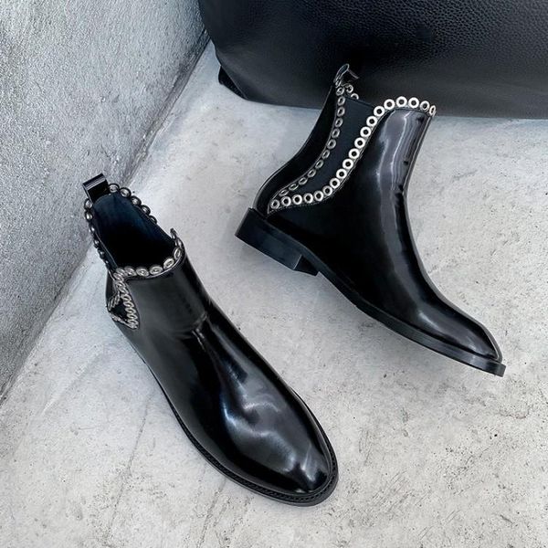 boots square head leather thick heel women's short 2021 flat bottom thin, Black
boots square head leather thick heel women's short 2021 flat bottom thin, Black