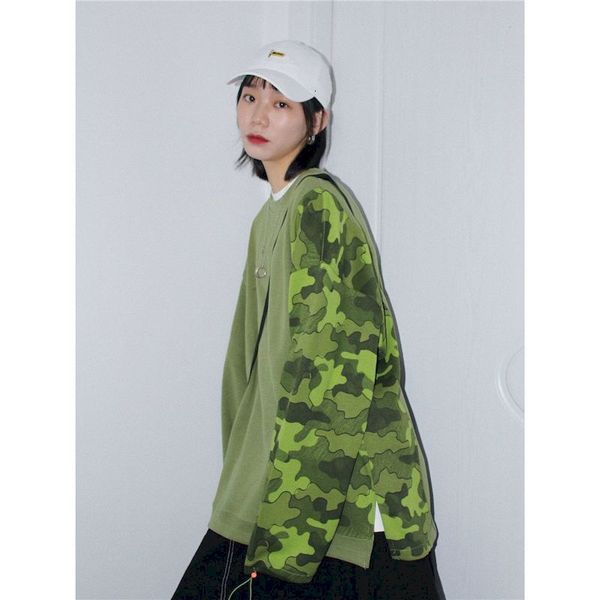 ins female sweater student korean camouflage version loose color match oversize design long-sleeve shirt ng56, Black
ins female sweater student korean camouflage version loose color match oversize design long-sleeve shirt ng56, Black
