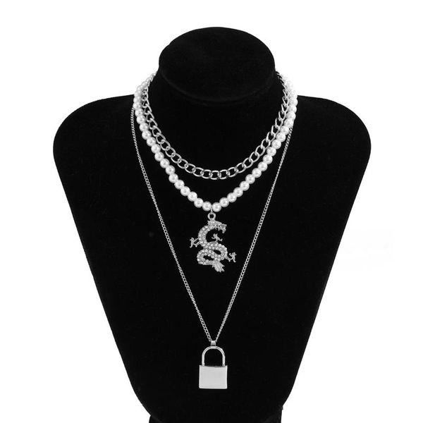 pendant necklaces layered chain necklace neck dragon lock for women punk choker padlock goth jewelry grunge aesthetic accessories, Silver
pendant necklaces layered chain necklace neck dragon lock for women punk choker padlock goth jewelry grunge aesthetic accessories, Silver