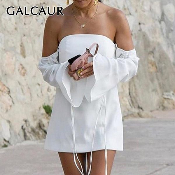 casual dresses galcaur white shirts dress for women off shoulder mini summer slash neck lace up split female 2021 clothing tide, Black;gray
casual dresses galcaur white shirts dress for women off shoulder mini summer slash neck lace up split female 2021 clothing tide, Black;gray