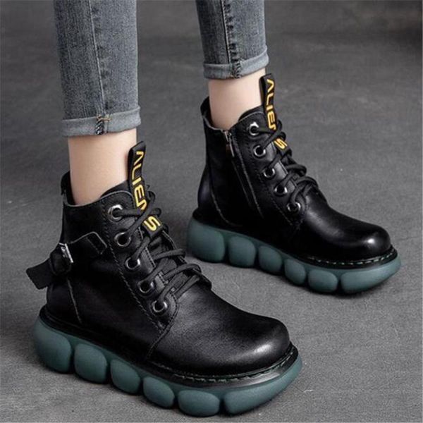 boots vintage mother wedges genuine leather ankle boot for women lace-up winter non slip shoes female platform fashion buckle, Black
boots vintage mother wedges genuine leather ankle boot for women lace-up winter non slip shoes female platform fashion buckle, Black