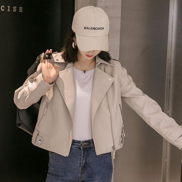 women's suits & blazers girl's little leather jacket turn collar short spring autumn plus size thin korean velvet thick women', White;black
women's suits & blazers girl's little leather jacket turn collar short spring autumn plus size thin korean velvet thick women', White;black